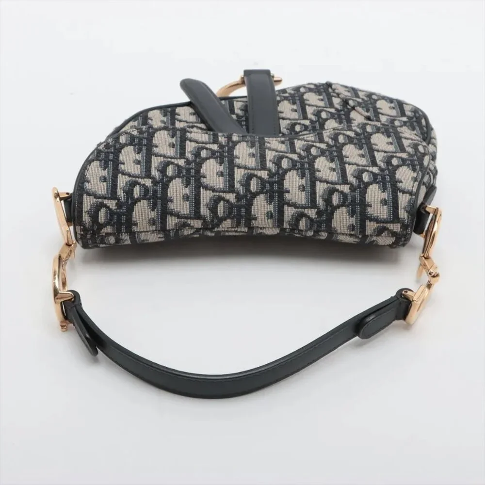 Sold out ❌Christian Dior Oblique Saddle Bag canvas x leather Shoulde - Picture 4 of 8